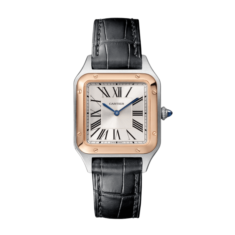 Photo of Santos-Dumont Rose Gold & Steel Silver Dial 27mm