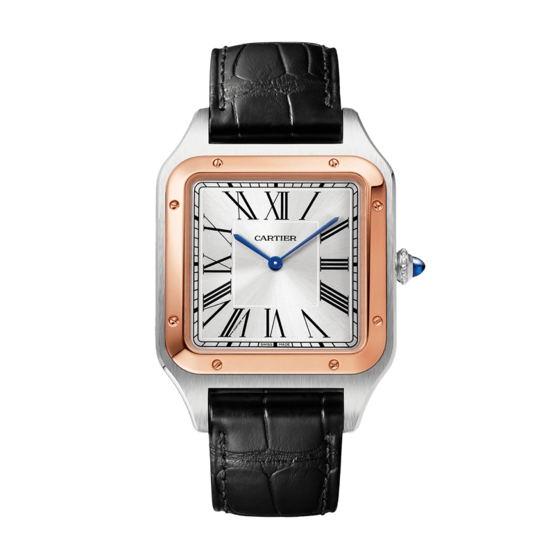 Photo of Santos-Dumont Rose Gold & Steel Silver Dial 33mm