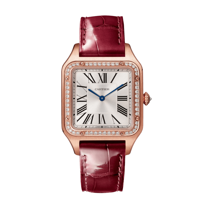 Photo of Santos-Dumont Rose Gold Diamond Silver Dial 31mm