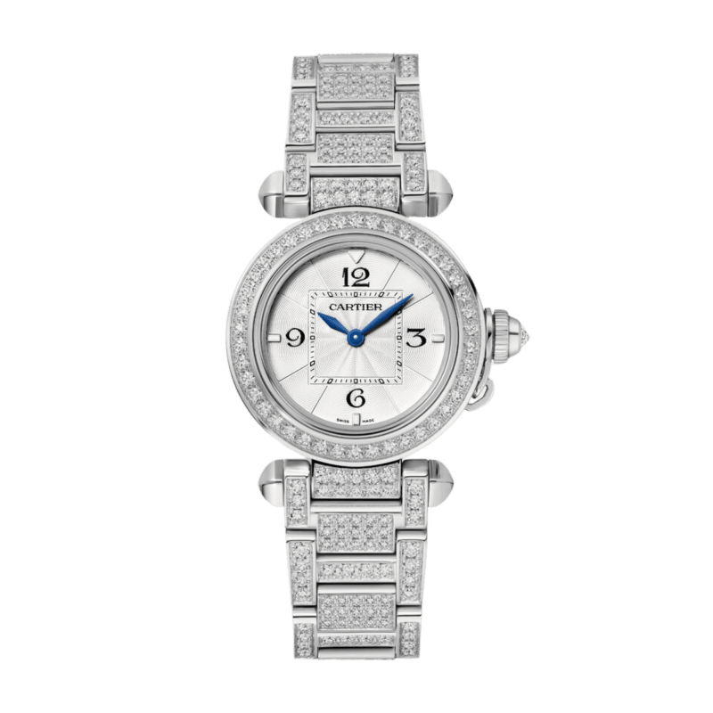 Photo of Pasha de Cartier White Gold Diamond Silver Dial 30mm