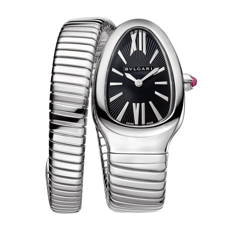 Photo of Serpenti Tubogas Steel Black Dial 35mm