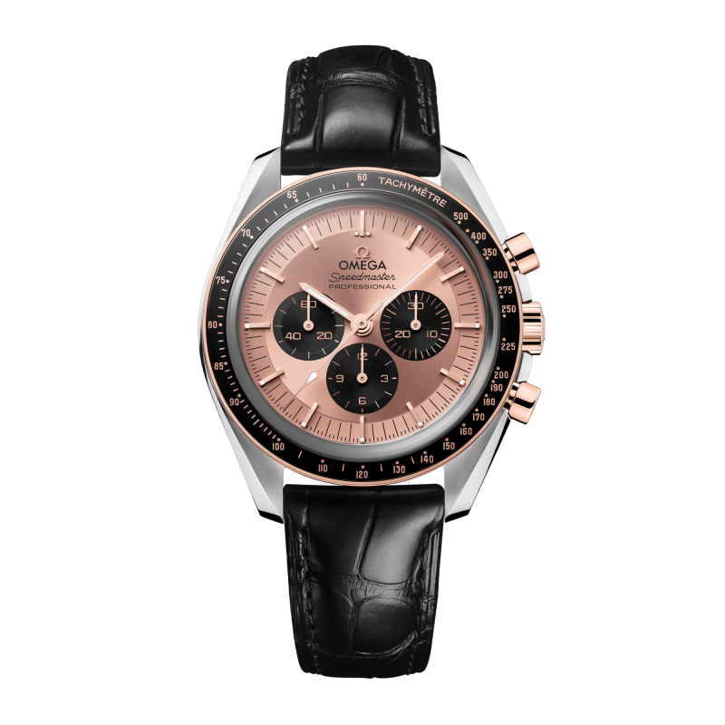 Photo of Speedmaster Professional Moonwatch Rose Gold & Steel Pink Dial 42mm