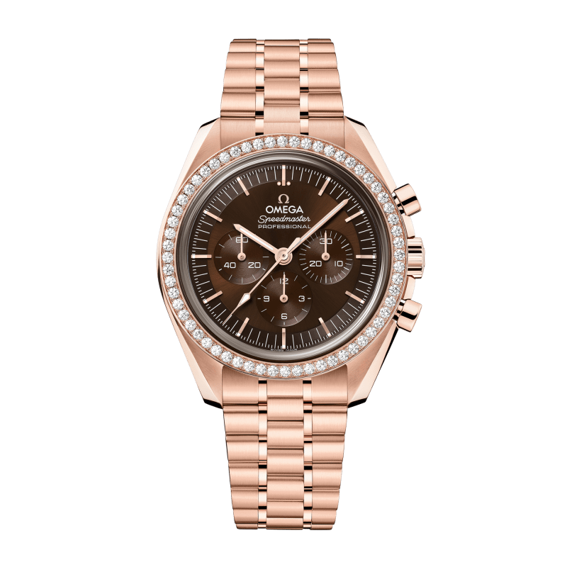 Photo of Speedmaster Professional Moonwatch Rose Gold Diamond Brown Dial 42mm