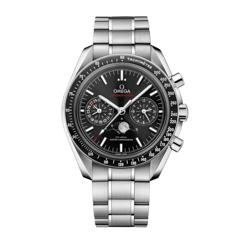 Photo of Speedmaster Moonphase Chronograph Steel Black Dial 44mm