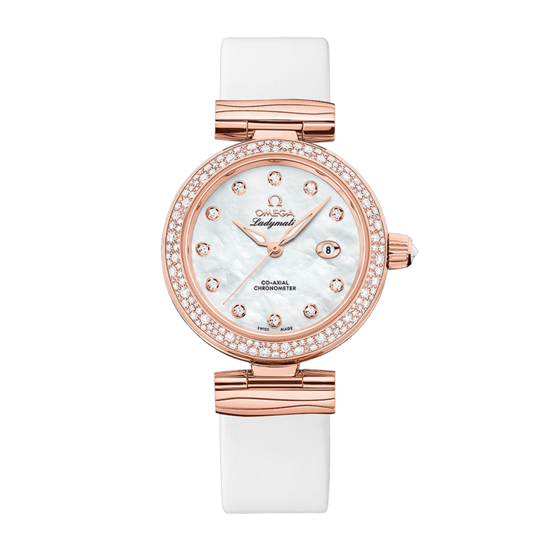 Omega LadyMatic Yellow Gold & Steel Mother of Pearl Dial 34mm