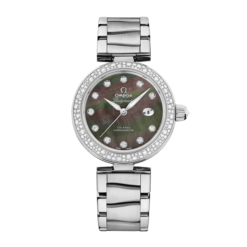 Photo of LadyMatic Steel Diamond Black Mother of Pearl Dial 34mm