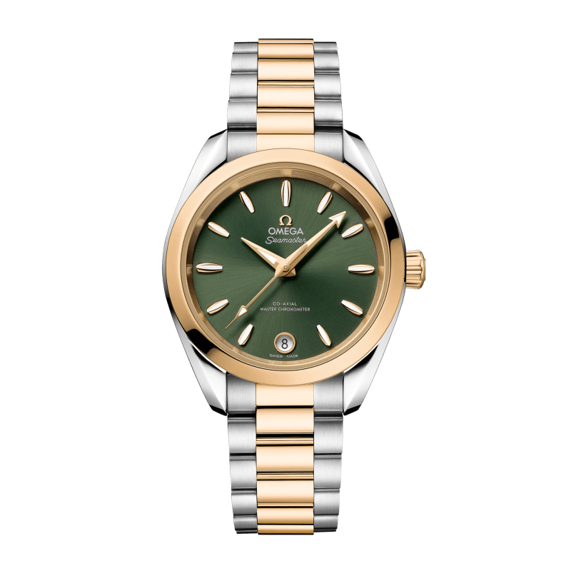 Photo of Aqua Terra Yellow Gold & Steel Green Dial 34mm