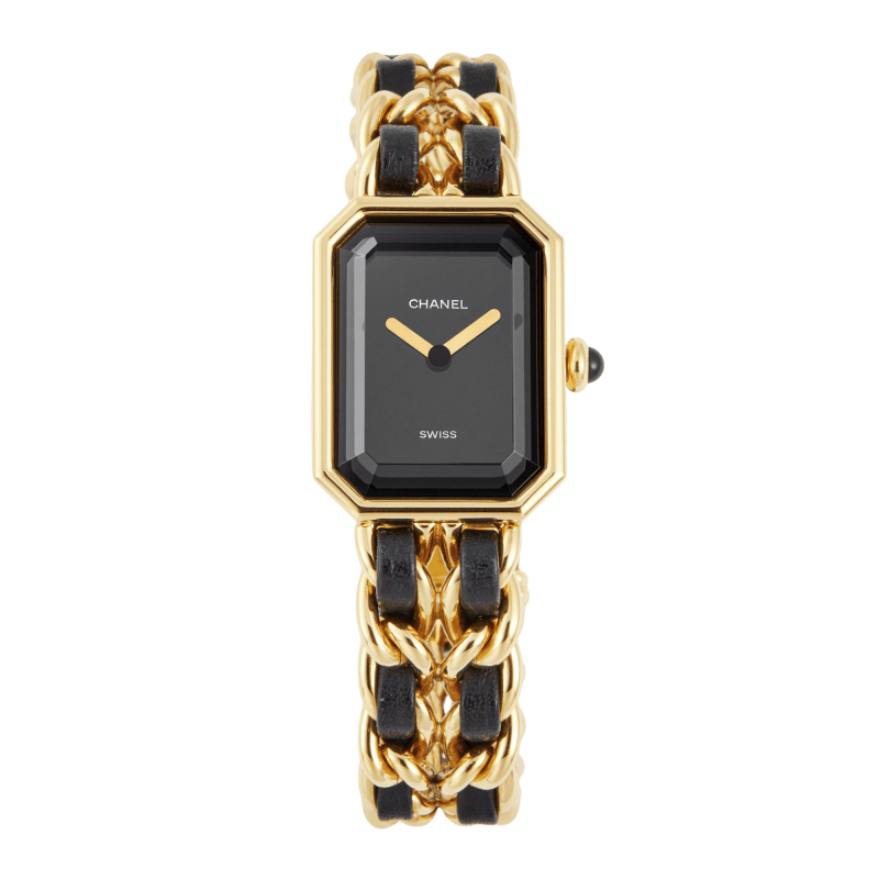 Photo of Premiere Medimum Yellow Gold Plated & Steel Black Dial 20mm