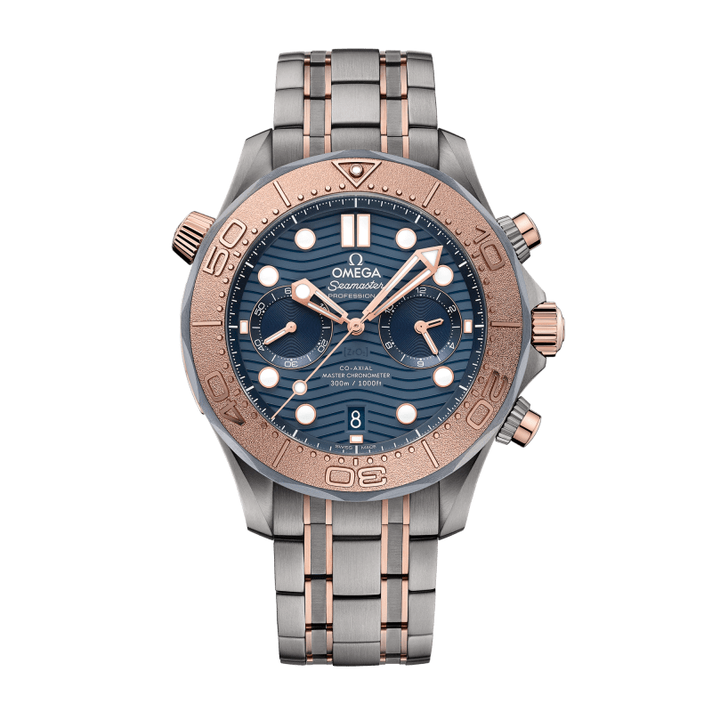 Photo of Seamaster Diver 300m Chronograph Rose Gold Tantalum & Titanium Blue Dial 44mm