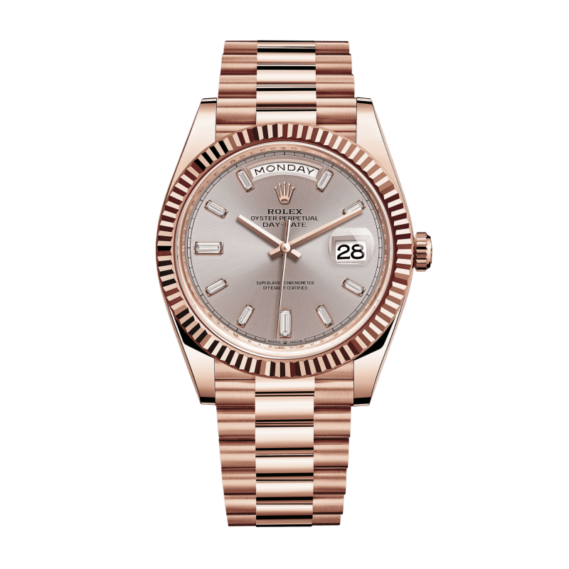 Photo of Day-Date Rose Gold Grey Diamond Dial 40mm
