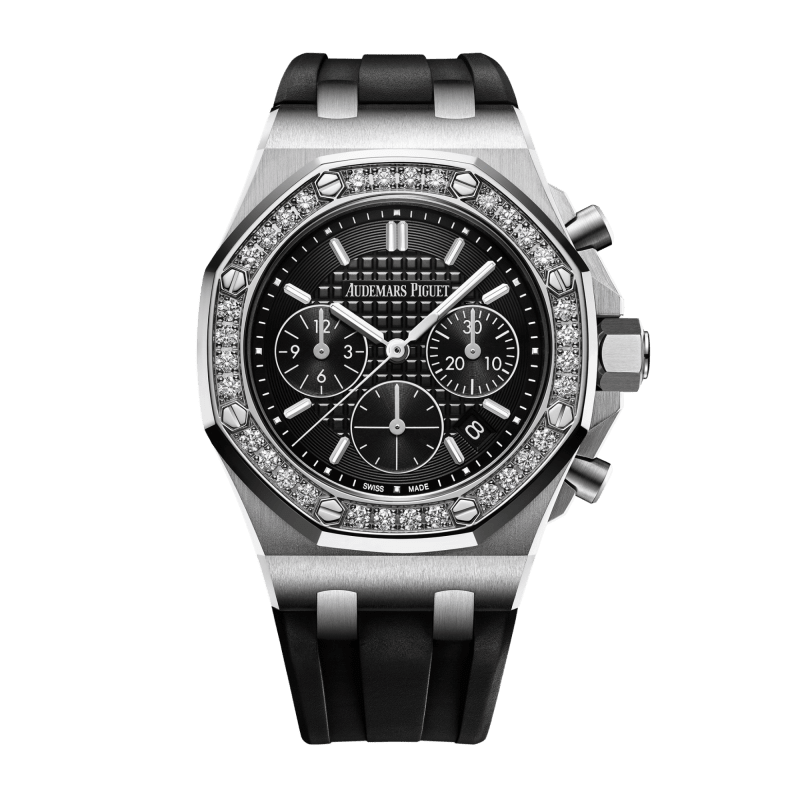 Photo of Royal Oak Offshore Lady Chronograph Steel Diamond Black Dial 37mm