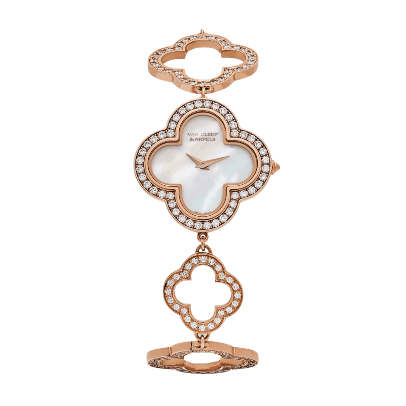 Van Cleef & Arpels Vintage Alhambra Rose Gold Diamond Mother of