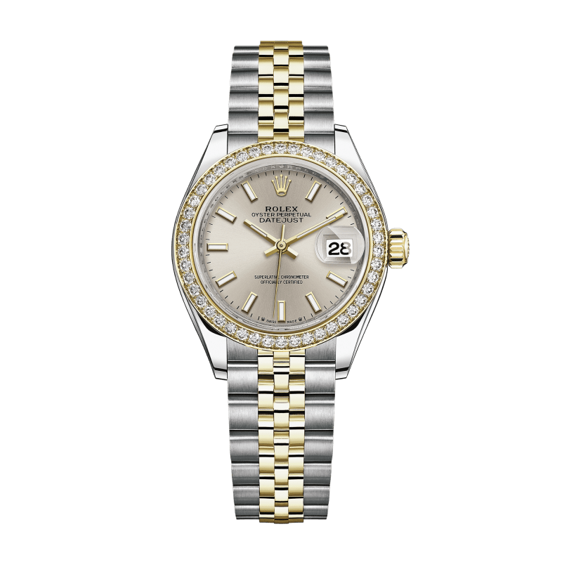 ROLEX DATEJUST レディースゴールドダイヤル Rolex Lady-Datejust Yellow Gold Silver Dial 28mm 279178-0002