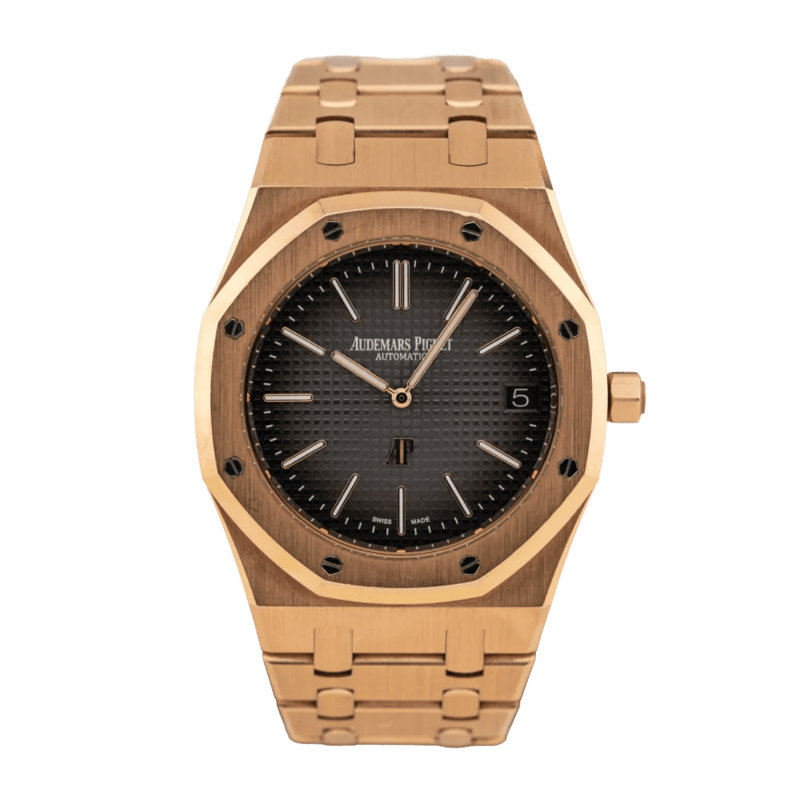 Photo of Royal Oak "Jumbo" Extra-Thin "50th Anniversary" Rose Gold Grey Dial 39mm