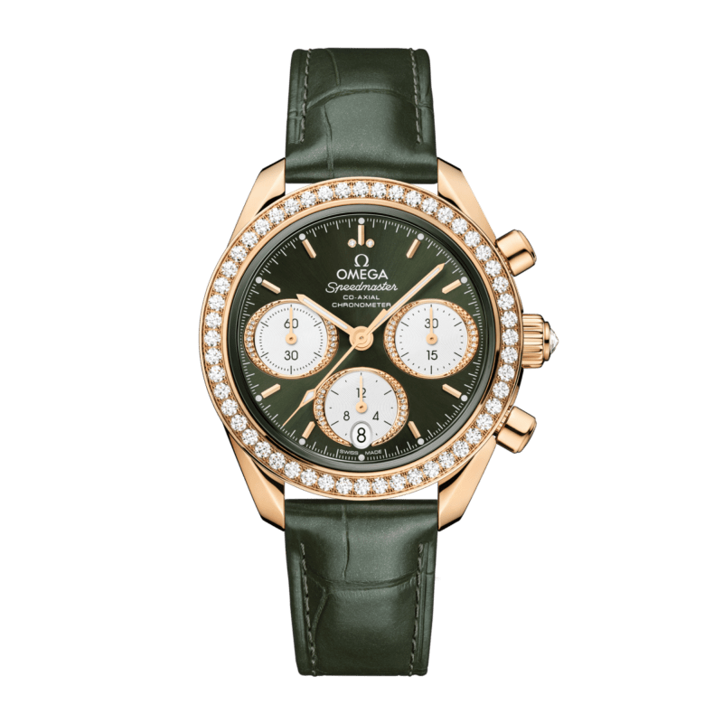 Photo of Speedmaster Moonshine Gold Diamond Green Dial 38mm