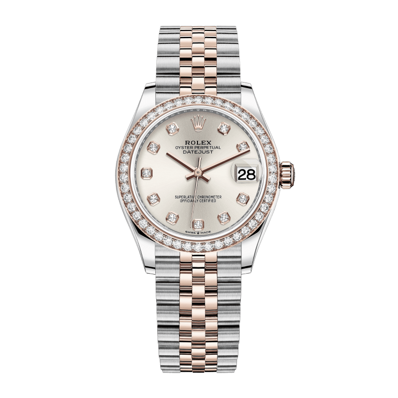 ROLEX Datejust ゴールド シルバー Rolex Datejust Yellow Gold & Steel Jubilee Silver Dial 31mm 278273