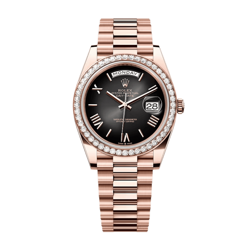 Photo of Day-Date Rose Gold Diamond Slate Ombré Dial 40mm