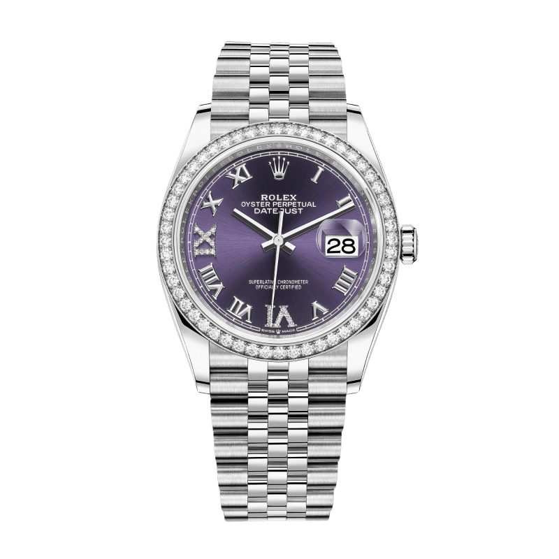 Rolex Datejust Steel Jubilee Purple Dial 36mm 126234-0021 - Make