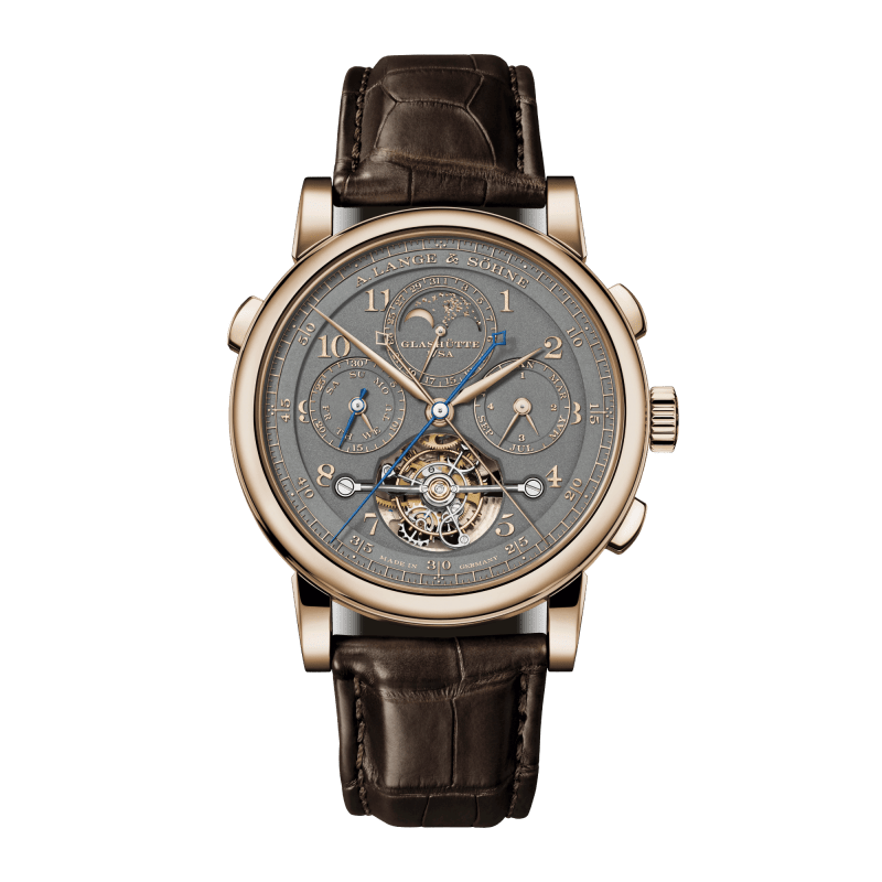 Photo of Tourbograph "Homage to F.A. Lange" Perpetual Honey Gold Grey Dial 43mm