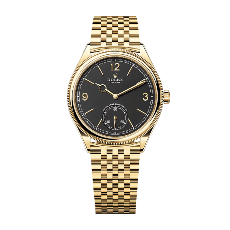 ROLEX ゴールド ブラック 腕時計 Rolex 1908 Yellow Gold Black Dial 39mm 52508-0002 - Make an offer