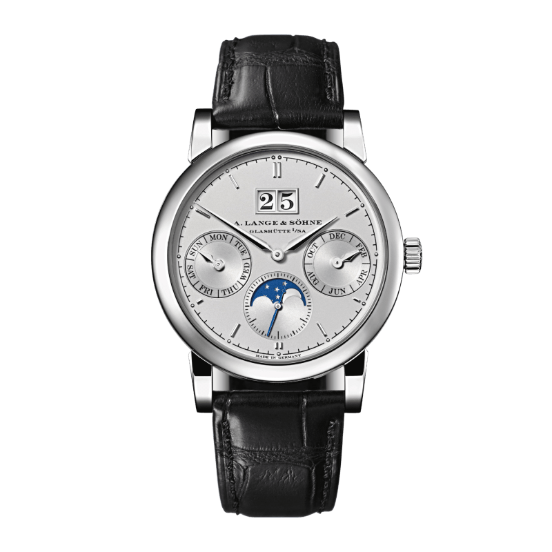 Photo of Saxonia Annual Calendar Platinum Silver Dial 38mm