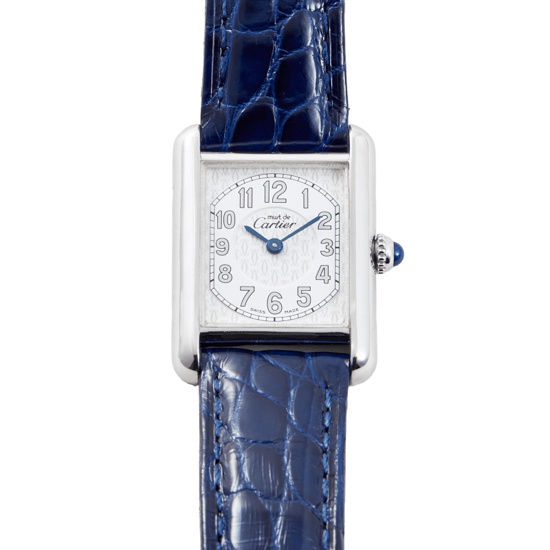 Cartier Vintage Tank Vermeil Gold Plated Silver White Dial 23mm