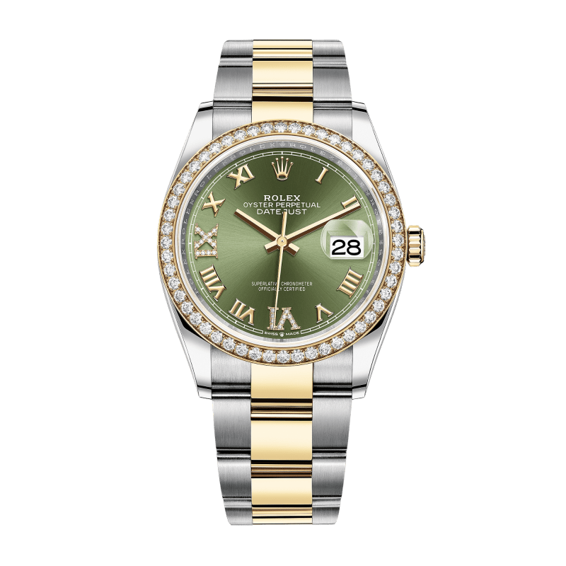 Photo of Datejust Yellow Gold & Steel Diamond Green Dial 36mm