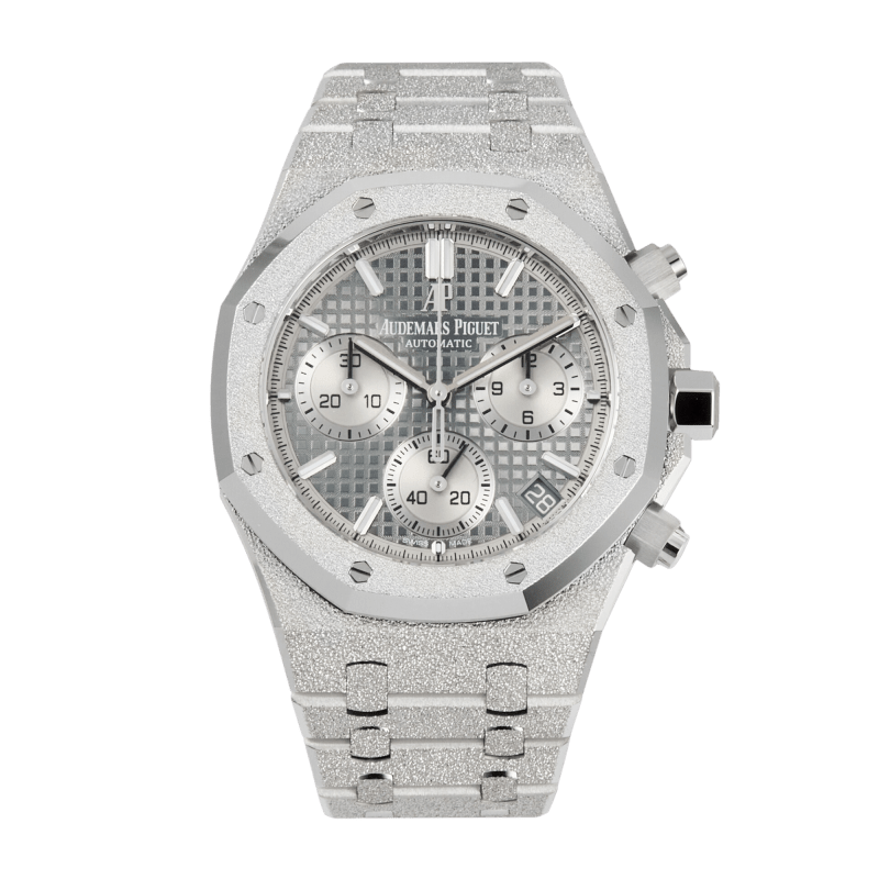 Photo of Royal Oak Chronograph Frosted White Gold Grey Dial 41mm