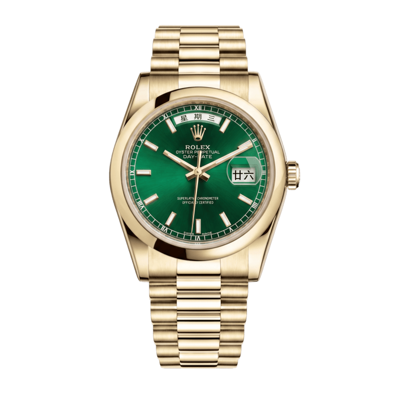 Photo of Day-Date "Chinese Disc" Yellow Gold Green Dial 36mm