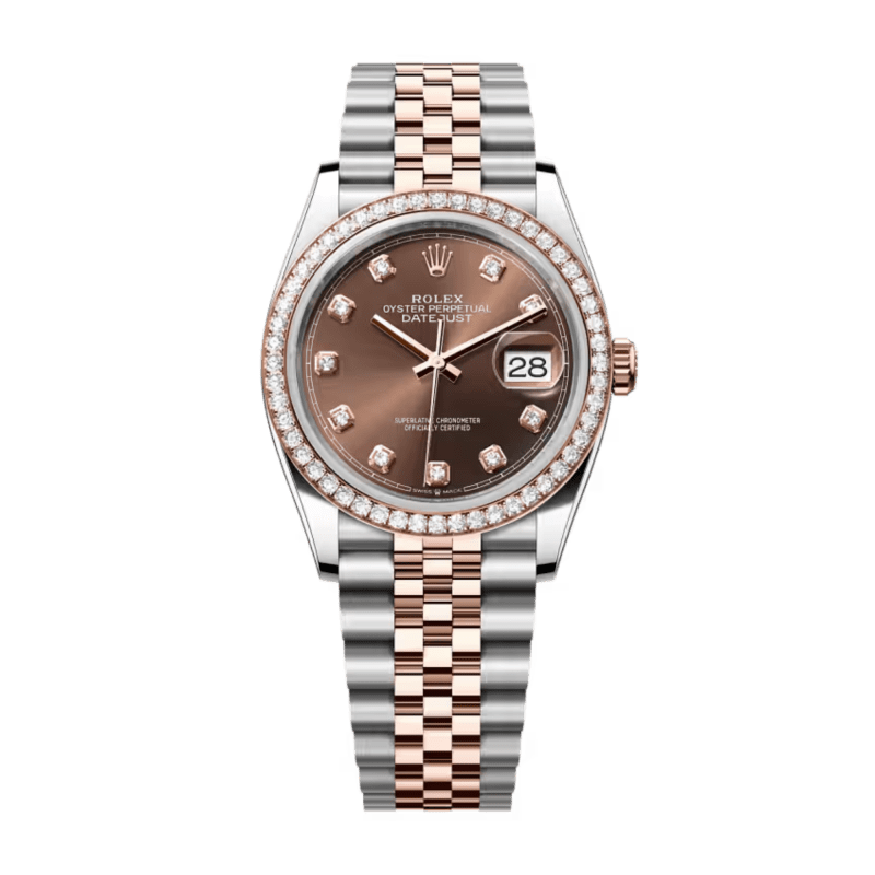 Photo of Datejust Rose Gold & Steel Diamond Jubilee Brown Dial 36mm