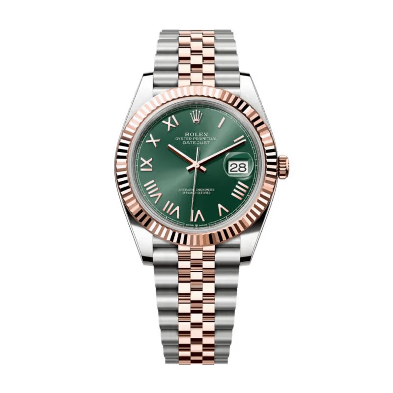 Photo of Datejust Rose Gold & Steel Jubilee Green Dial 41mm