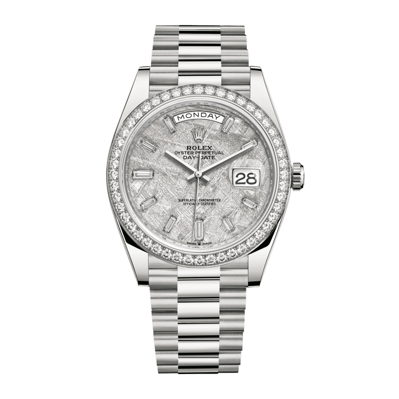 Photo of Day-Date White Gold Diamond Meteorite Dial 40mm