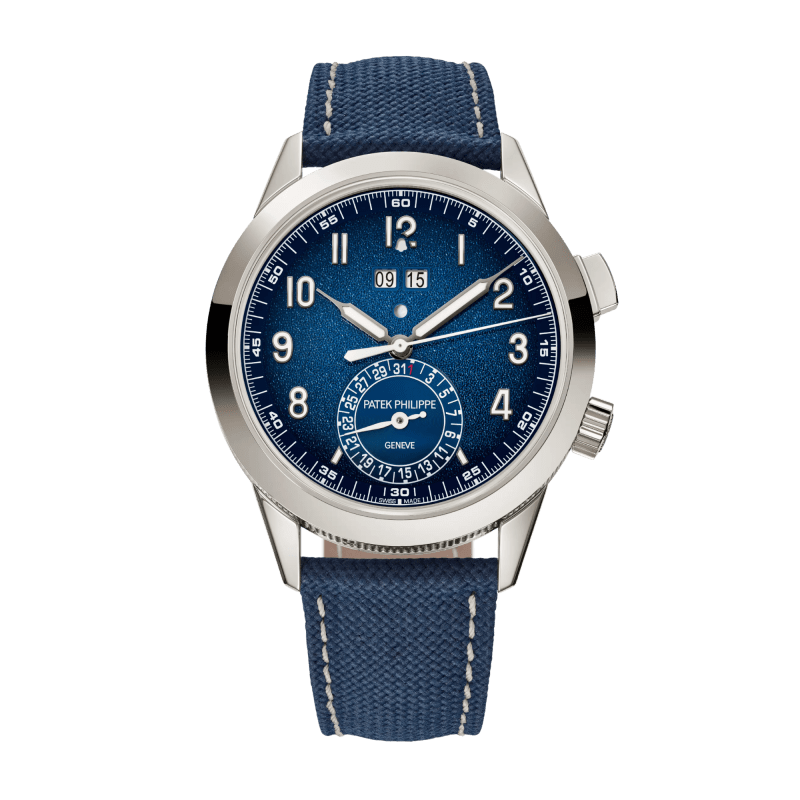 Photo of Calatrava 24-Hour Alarm White Gold Blue Dial 41mm