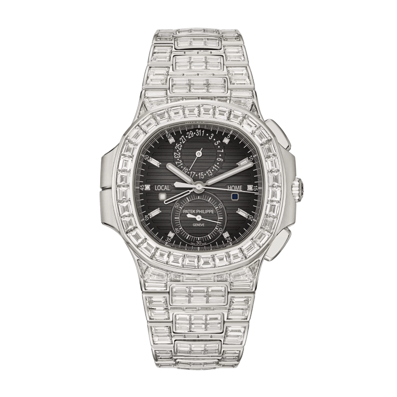 Photo of Nautilus Travel Time White Gold Diamond Grey Dial 40mm