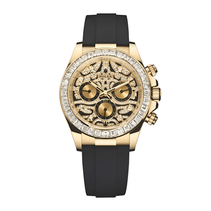 Photo of Daytona "Eye of the Tiger" Yellow Gold Diamond Oysterflex 40mm