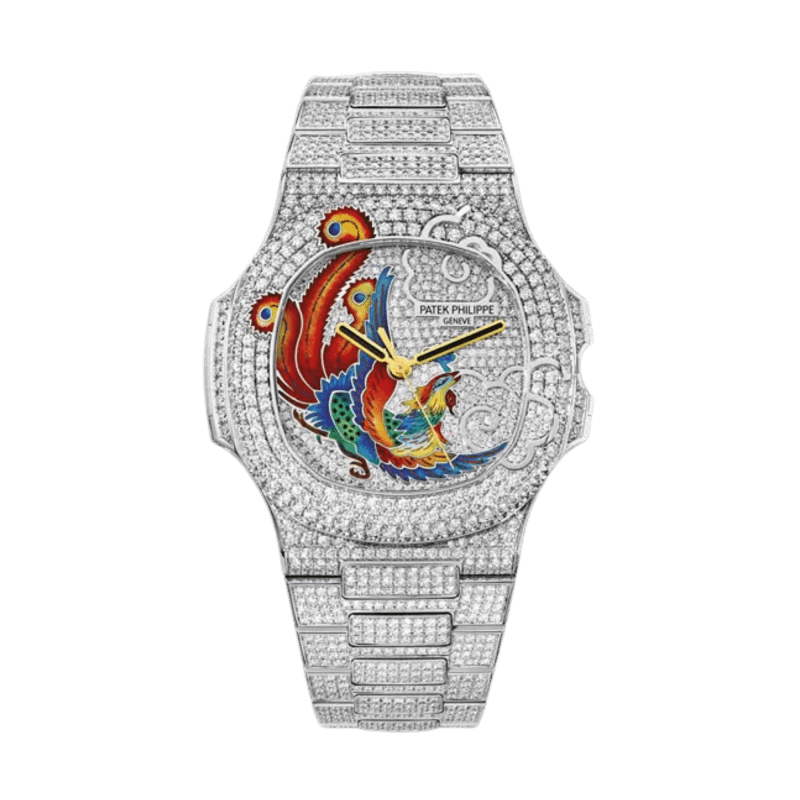 Photo of Nautilus "Phoenix" Full Diamond White Gold Pave Dial 40mm
