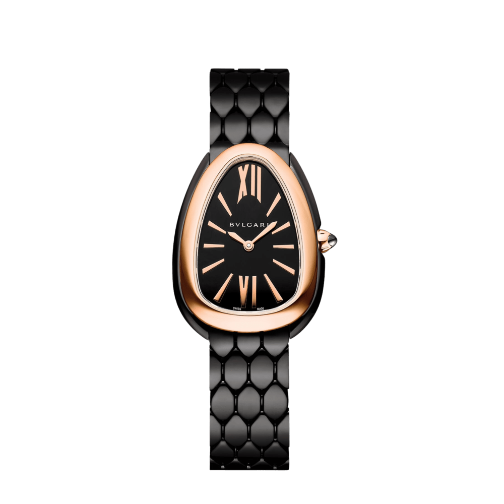 Photo of Serpenti Seduttori Rose Gold & Stainless Steel Black Dial