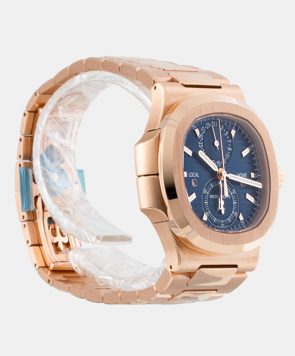 Nautilus Travel Time Chronograph Rose Gold Blue Dial