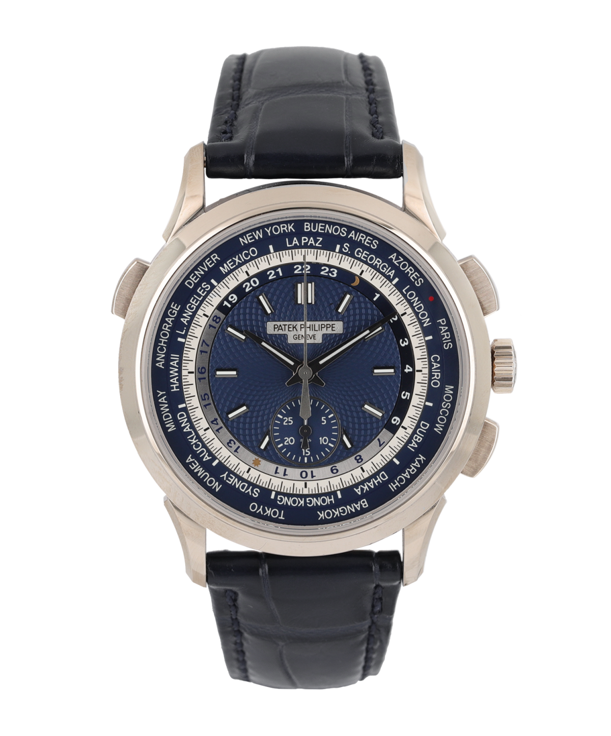  Complications World Time Chronograph White Gold Blue Dial "Hong Kong"