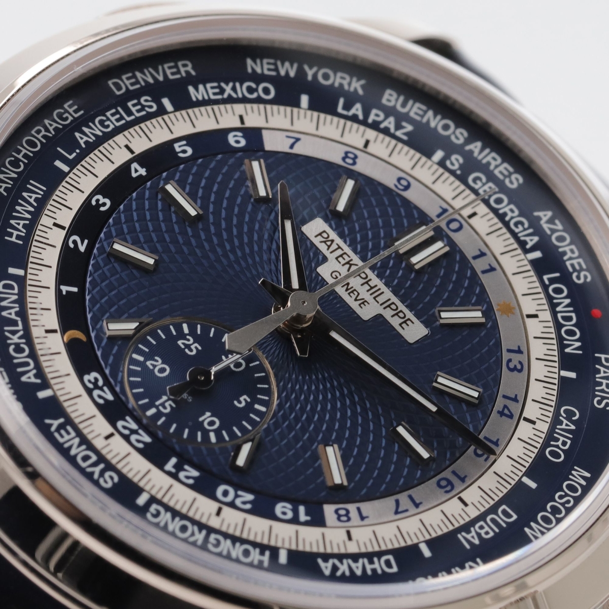  Complications World Time Chronograph White Gold Blue Dial "Hong Kong"