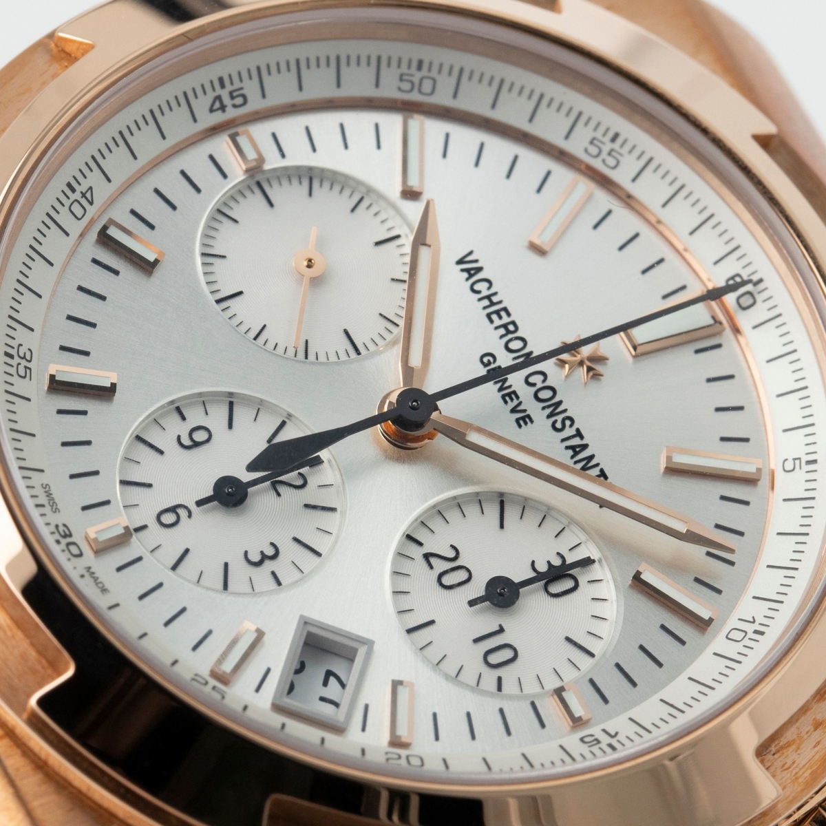 Overseas 41 Chronograph Rose Gold Silver Dial