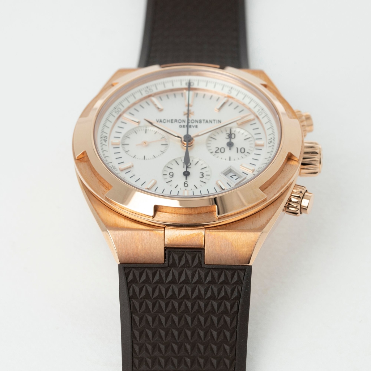 Overseas Chronograph Rose Gold Silver Dial