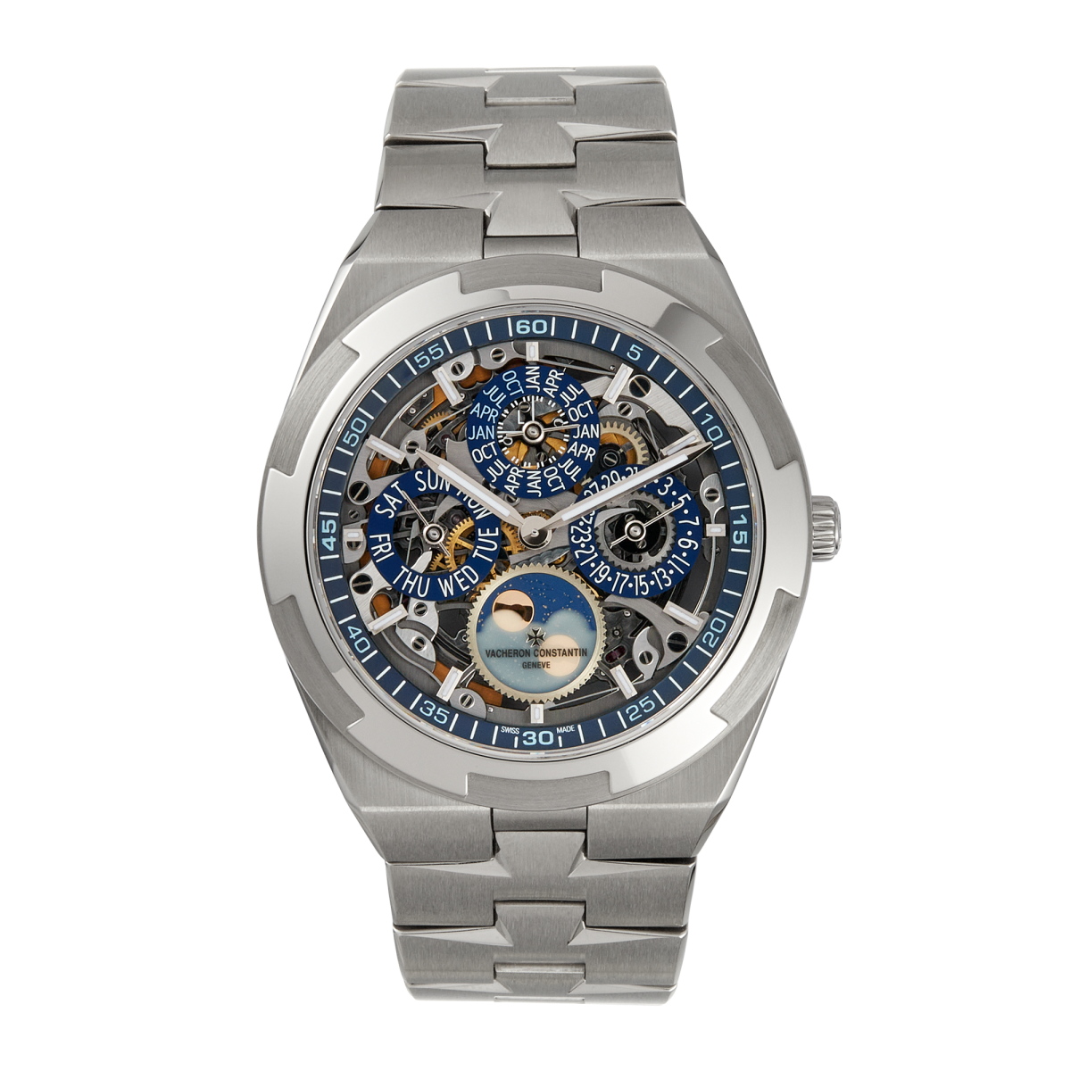 Overseas Ultra-Thin Perpetual Calendar Skeleton White Gold