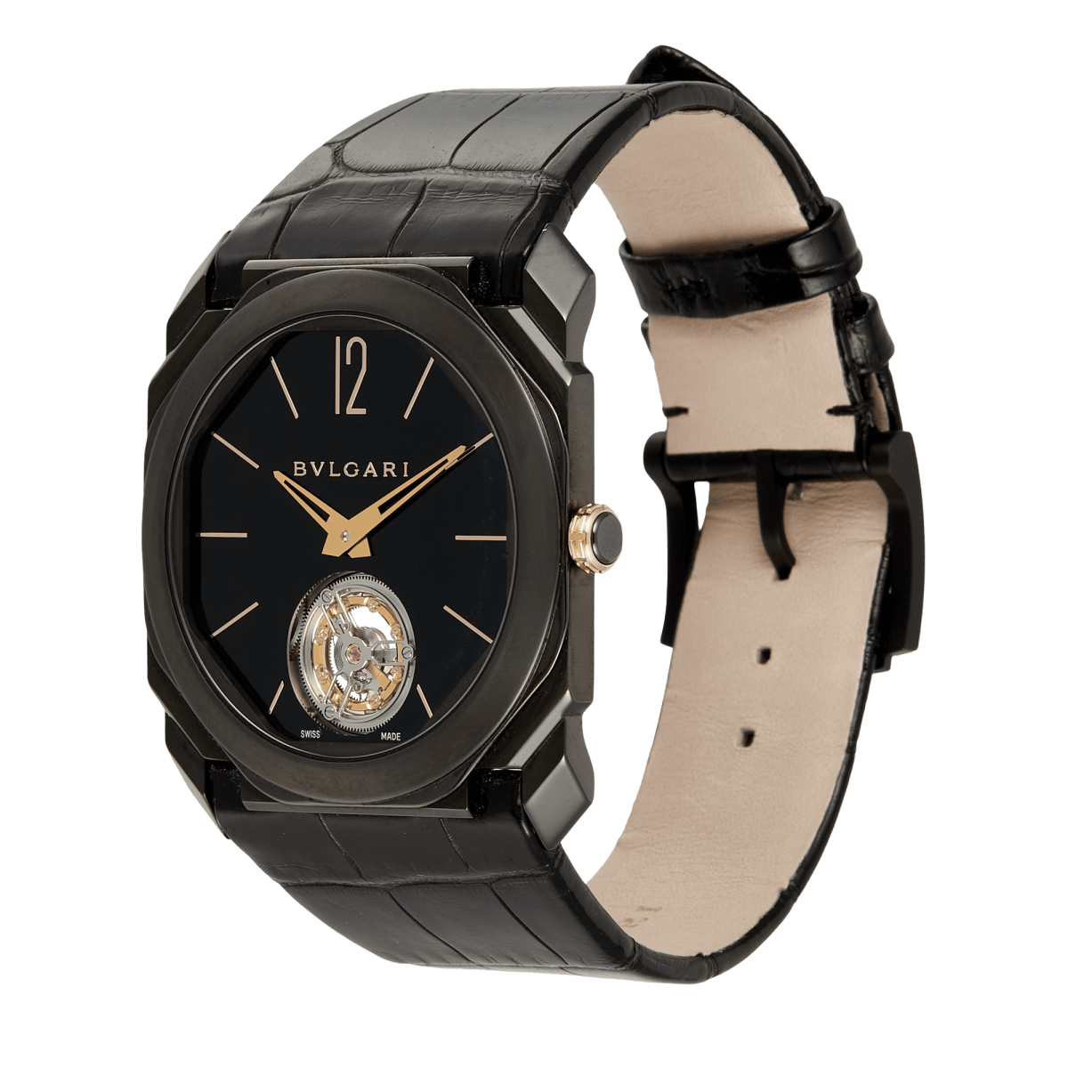 Octo Tourbillon Ultranero Titanium Black Dial