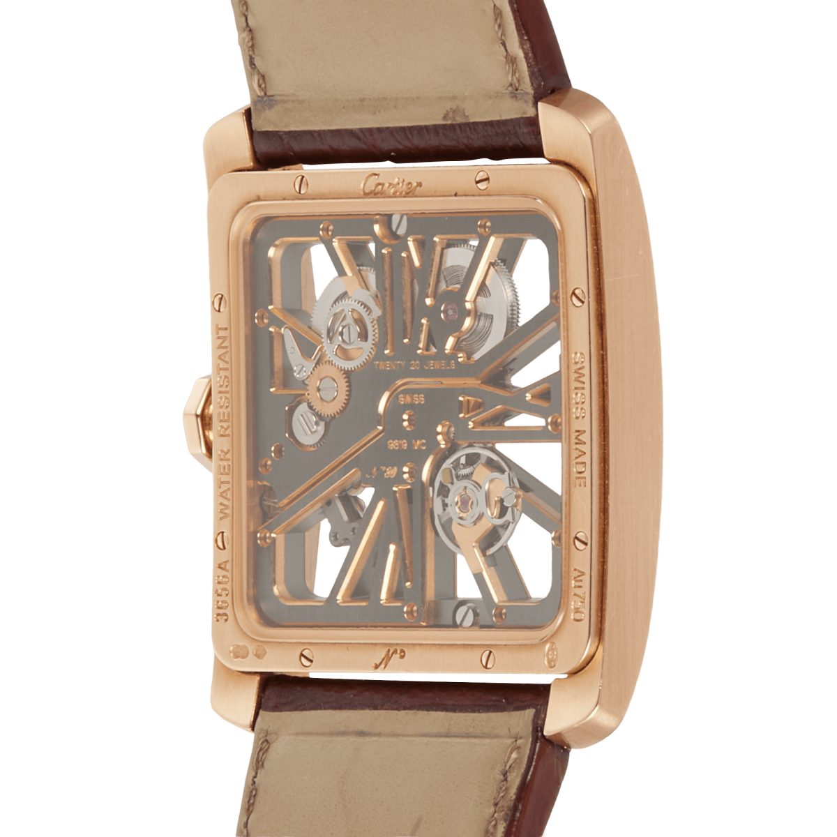 Tank MC Rose Gold Diamond Skeleton Dial