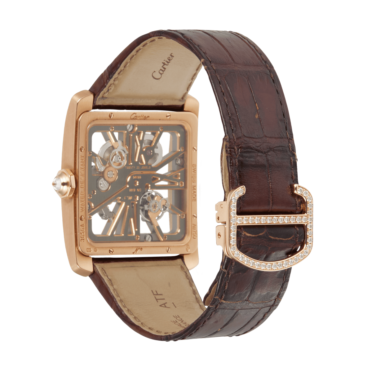 Tank MC Rose Gold Diamond Skeleton Dial