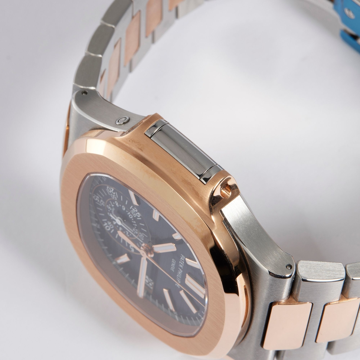 Nautilus Chronograph Rose Gold & Stainless Steel Blue Dial