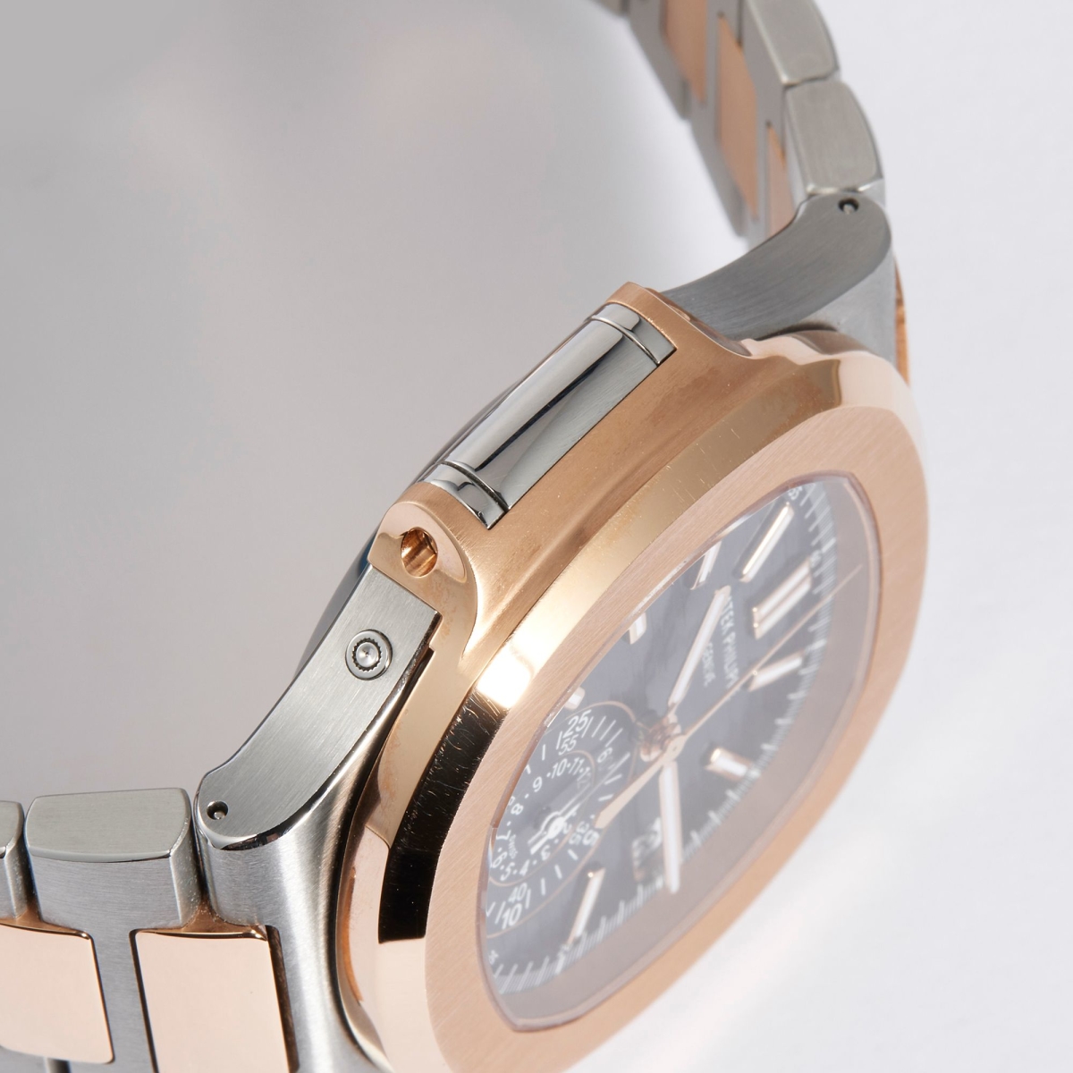 Nautilus Chronograph Rose Gold & Stainless Steel Blue Dial