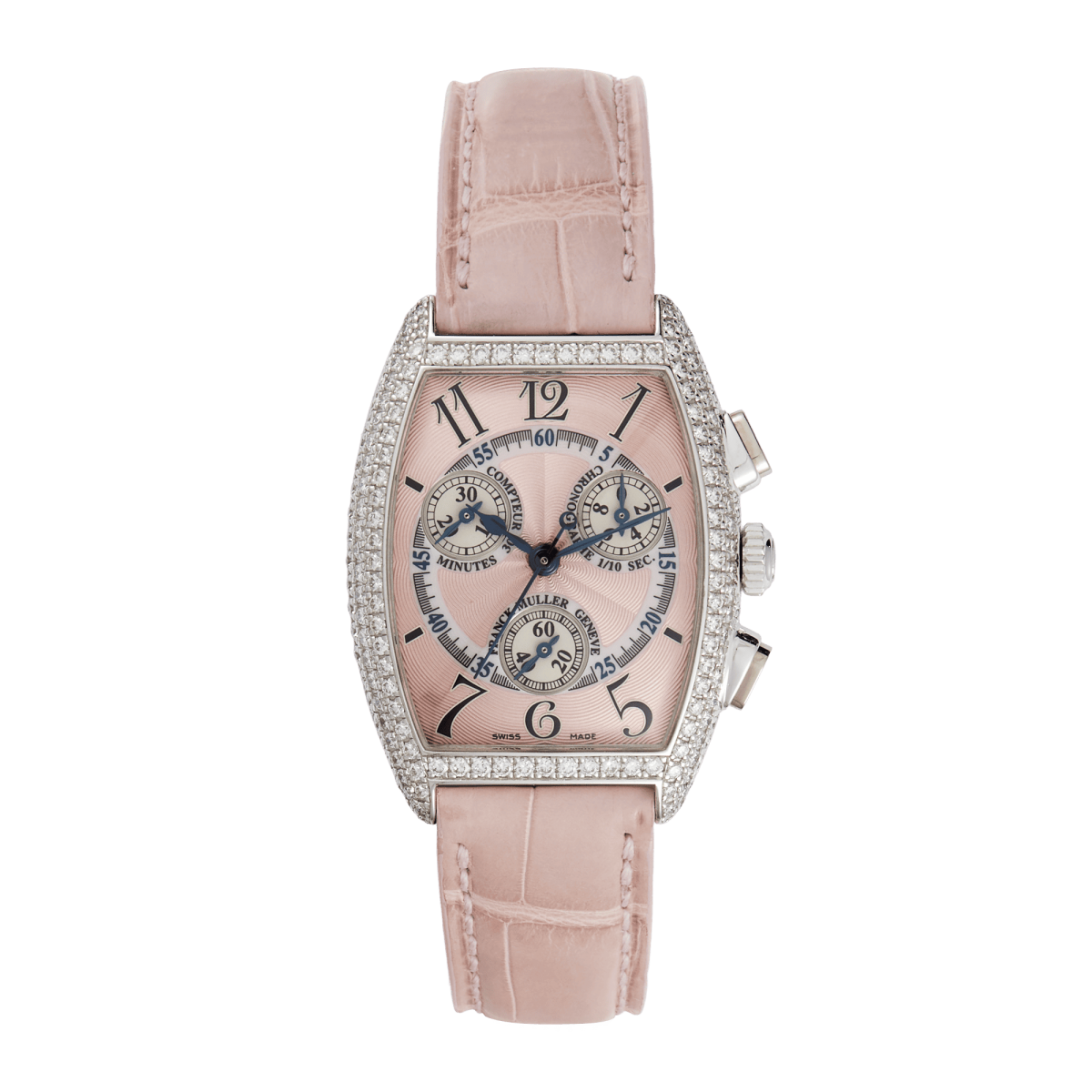 Franck Muller Cintree Curvex Chronograph Stainless Steel Diamond Pink Dial