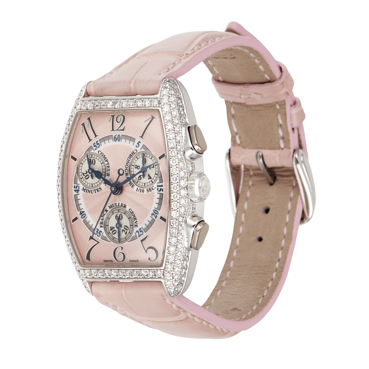 Franck Muller Cintree Curvex Chronograph Stainless Steel Diamond Pink Dial